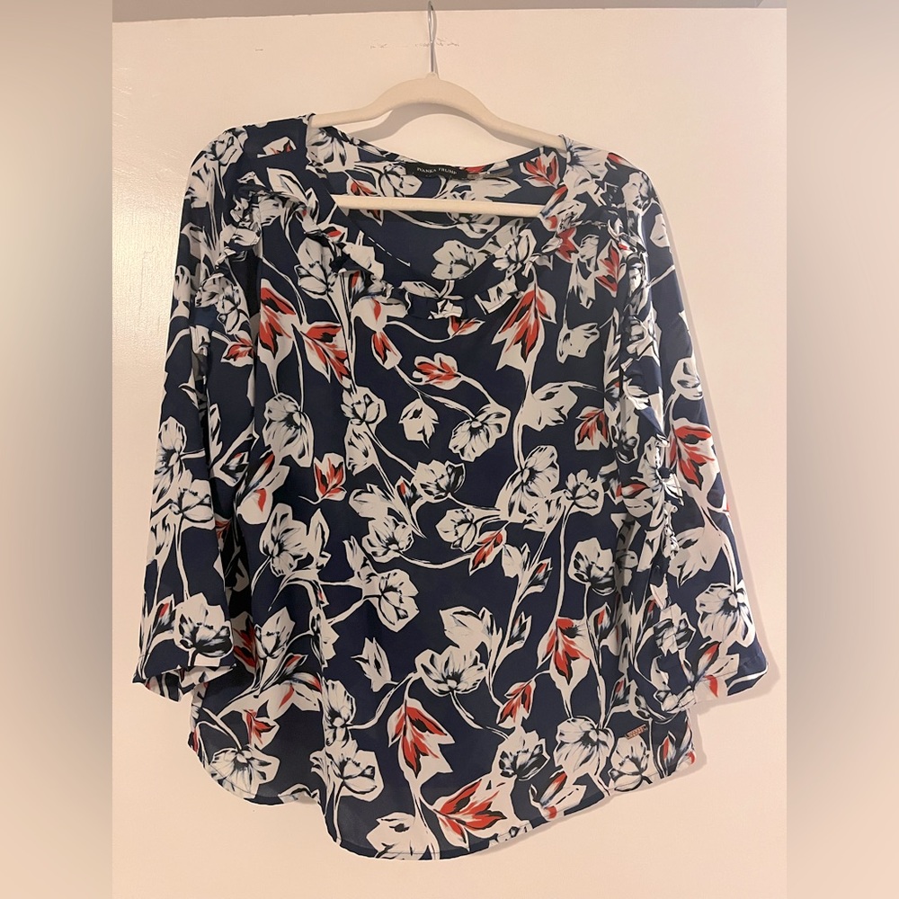 Floral Ruffled Sleeve Ivanka Trump Dress Top